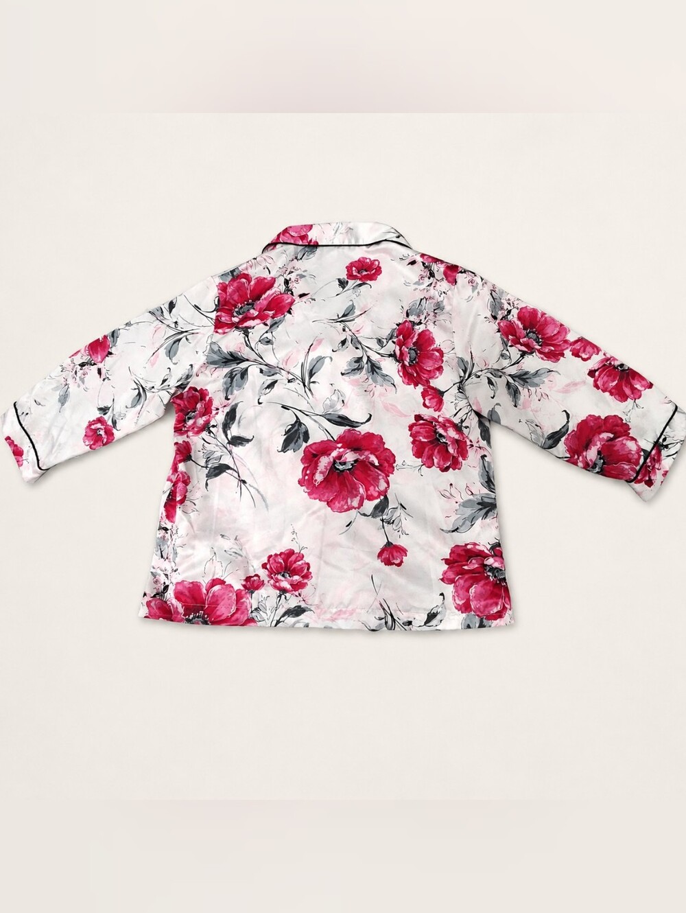 APT. 9 Satin Pajama Short Set Contrast Piping Romantic Floral M - Picture 4 of 16